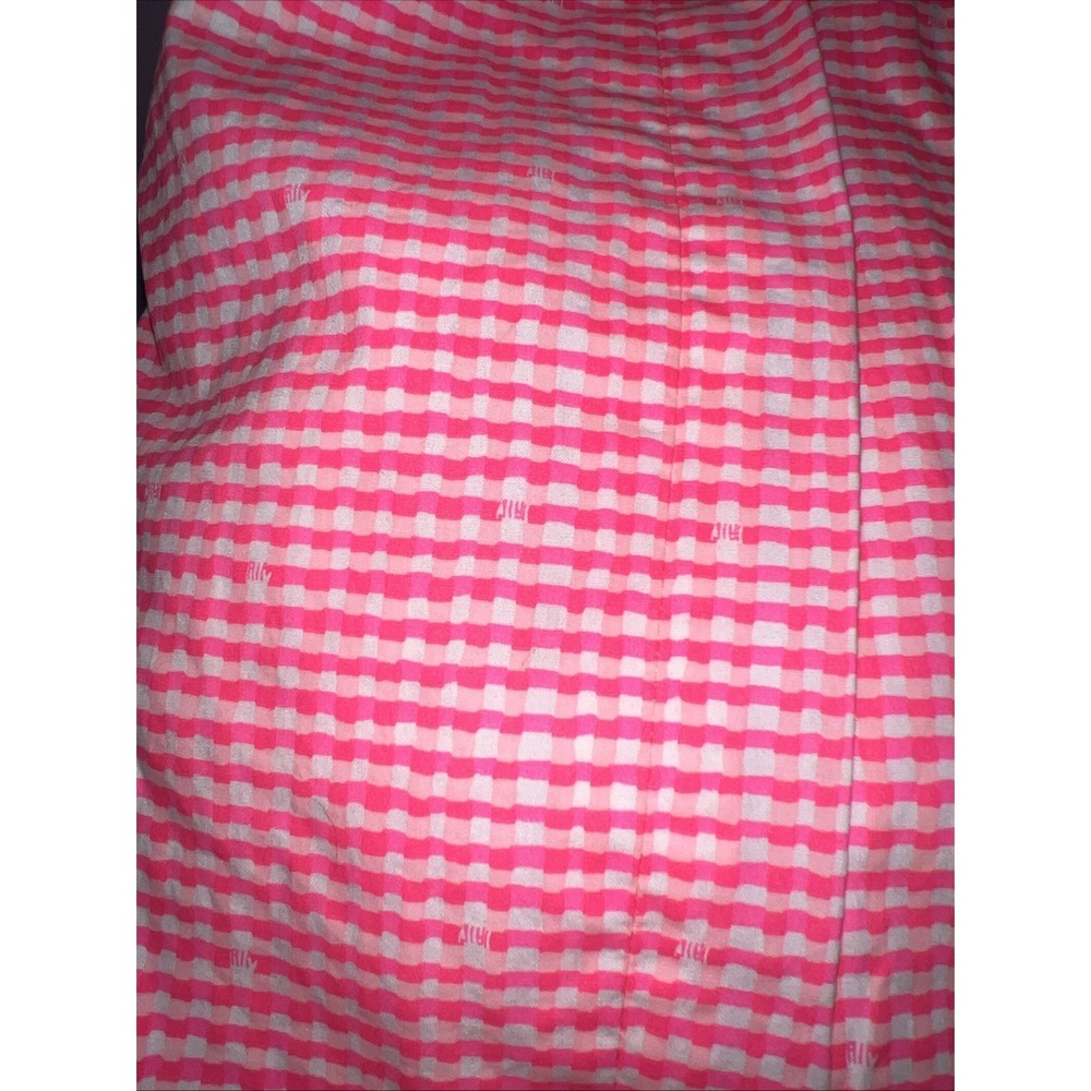 Lilly Pulitzer Pink Gingham Peplum Strapless Dress Green Zipper Size 4 - Picture 3 of 8